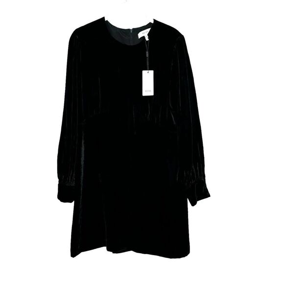 REISS NEW Bianca Black Velvet Mini Dress US Size 10 $345 - Picture 2 of 13